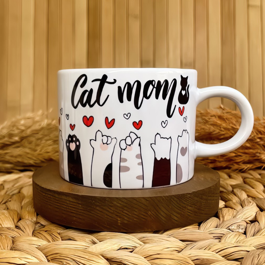 Cat mom Baskılı Kedi Temalı Elit Kupa
