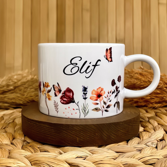 Gün Batımı Çiçekleri Temalı Kişiye Özel Elit Kupa