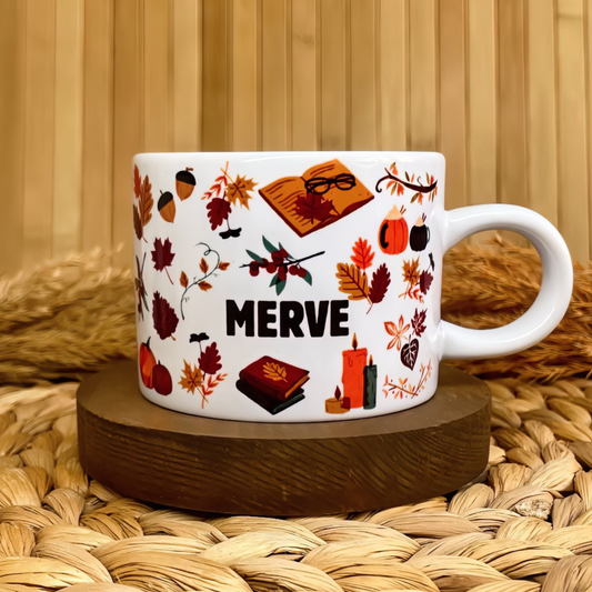 Sonbahar Huzuru Kitap Temalı Kişiye Özel Elit Kupa