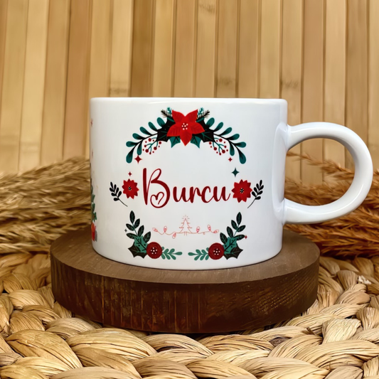 Yılbaşı Temalı Kişiye Özel İsimli Porselen Elit Kupa - Joy