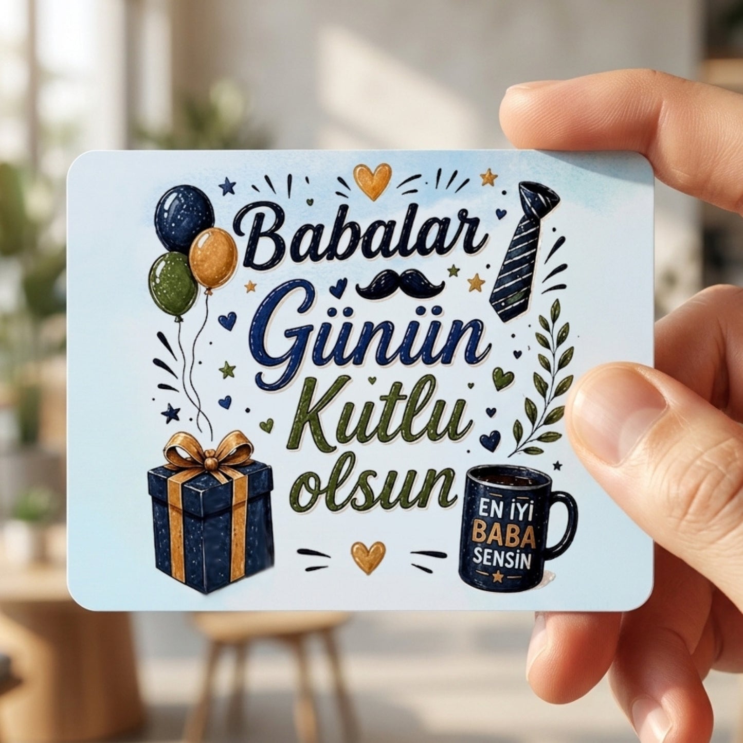Babalar Günü Özel Not kartı ekle - (1 adet not kartı 1 ürün için geçerlidir)