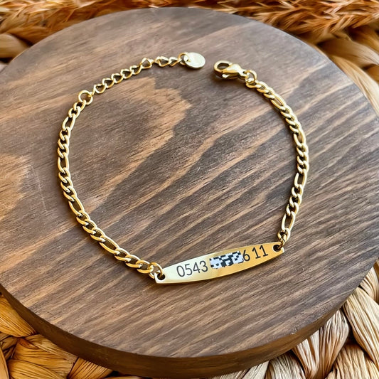 İsme Özel Çocuk Güvenlik Bilekliği - Çelik