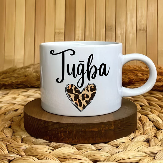 Leopar Kalp Temalı Kişiye Özel Elit Kupa