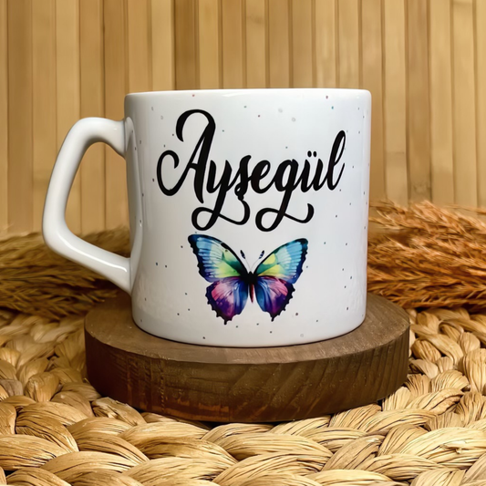 Kelebek Temalı Kişiye Özel Lüks Kupa