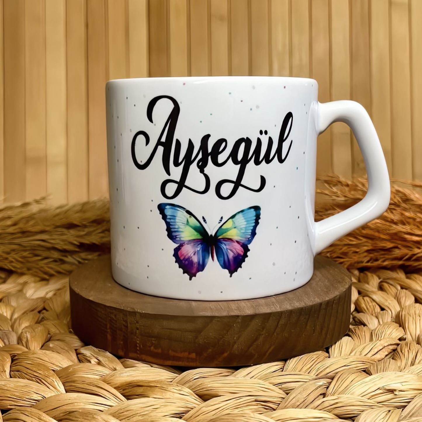 Kelebek Temalı Kişiye Özel Lüks Kupa
