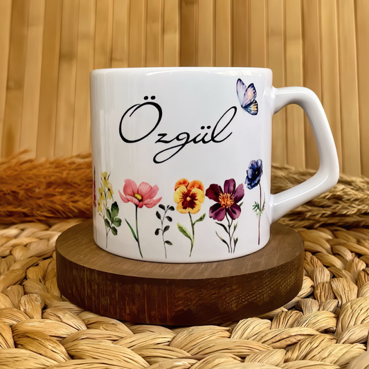 Floral Zerafet Temalı Kişiye Özel Lüks Kupa