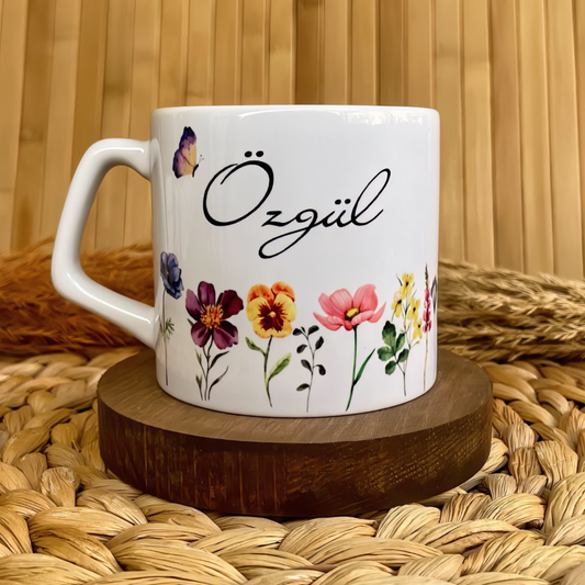 Floral Zerafet Temalı Kişiye Özel Lüks Kupa