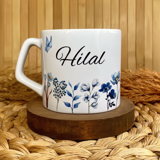 Mavi Bahçe Temalı Kişiye Özel Lüks Kupa