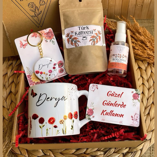 Kırmızı Düş – Lüks Kupa & Anahtarlıklı Hediye Kutusu