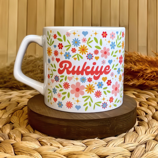 Çiçek Yağmuru Temalı Kişiye Özel Lüks Kupa