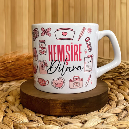 Hemşire Temalı Kişiye Özel Lüks Kupa