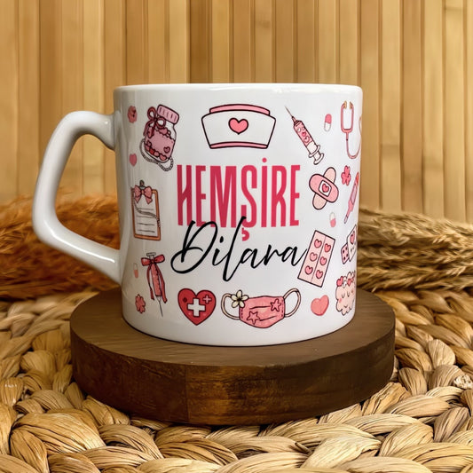 Hemşire Temalı Kişiye Özel Lüks Kupa