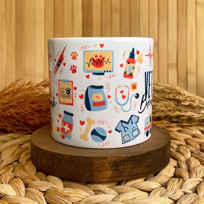 Veteriner Temalı Pastel Kişiye Özel Lüks Kupa