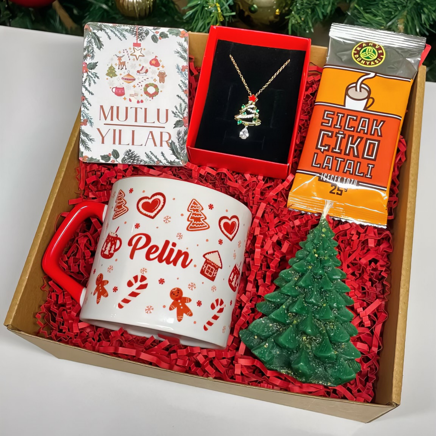 Yılbaşı Temalı Kişiye Özel Hediye Kutusu – Gingerbread Kupa