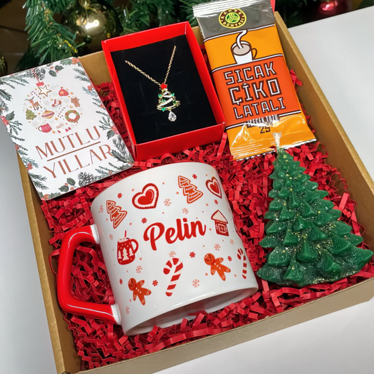 Yılbaşı Temalı Kişiye Özel Hediye Kutusu – Gingerbread Kupa