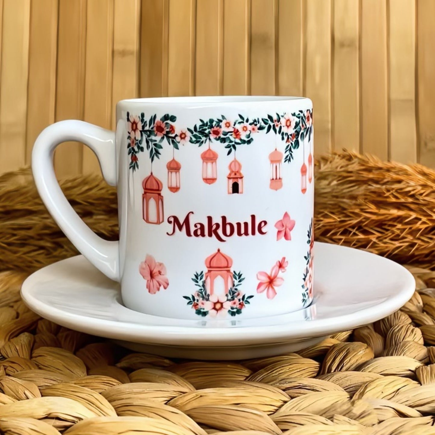 Işık Bahçesi - Ramazan Temalı Kişiye Özel İsimli Türk Kahvesi Fincanı