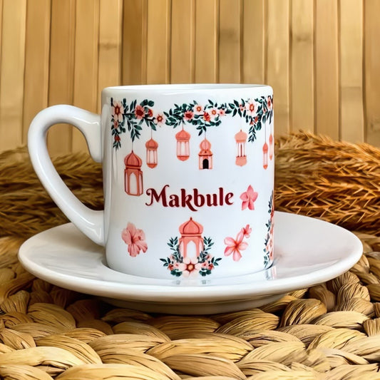 Işık Bahçesi - Ramazan Temalı Kişiye Özel İsimli Türk Kahvesi Fincanı
