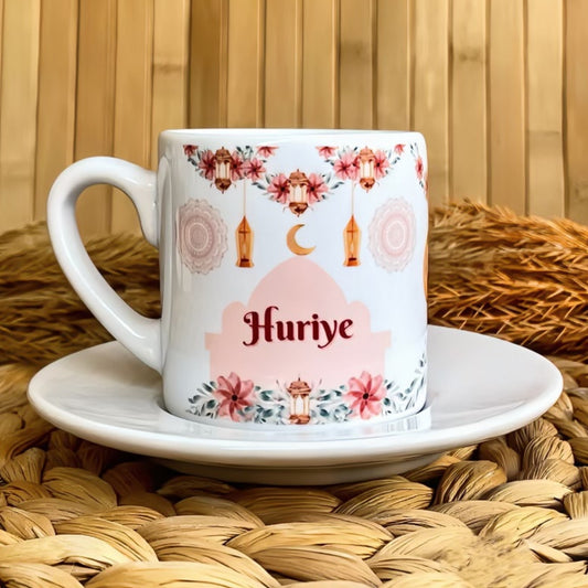 Hilal Zarafeti - Ramazan Temalı Kişiye Özel İsimli Türk Kahvesi Fincanı