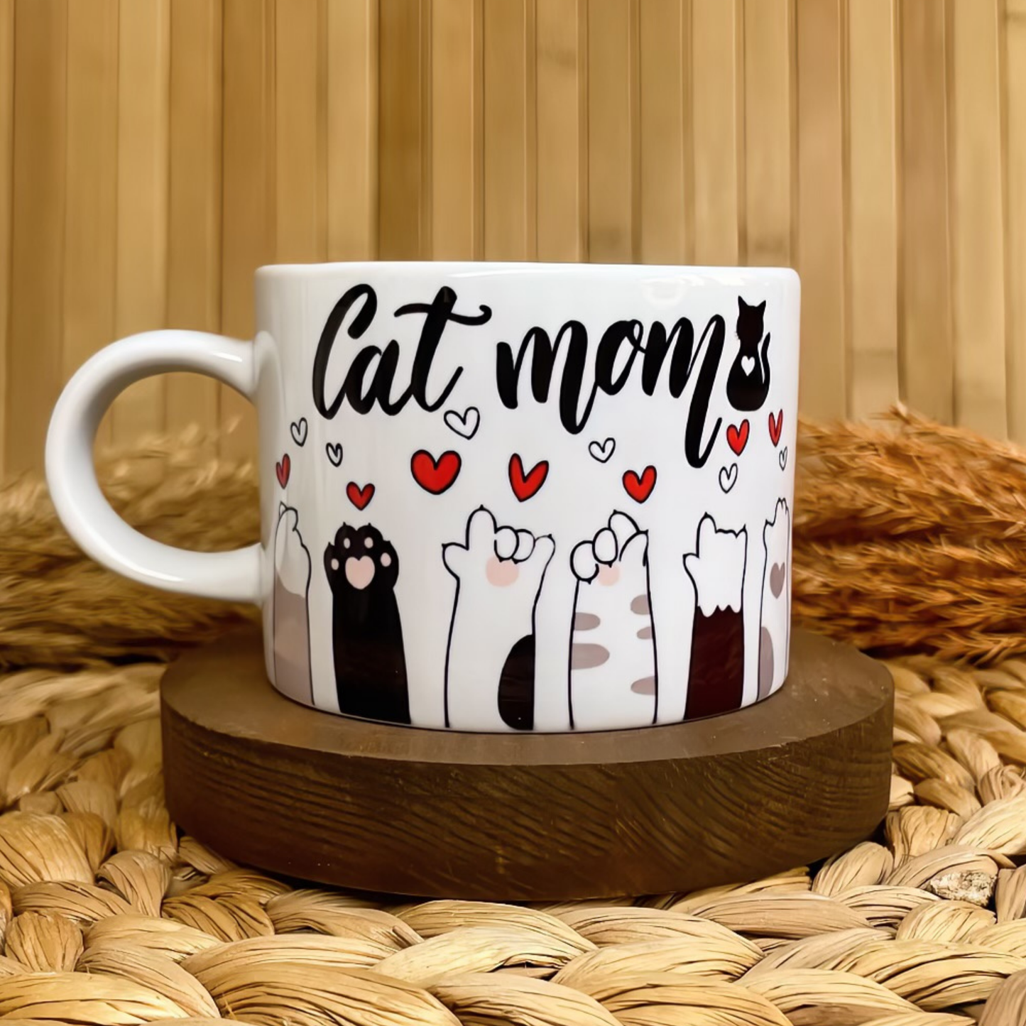 Cat mom Baskılı Kedi Temalı Elit Kupa