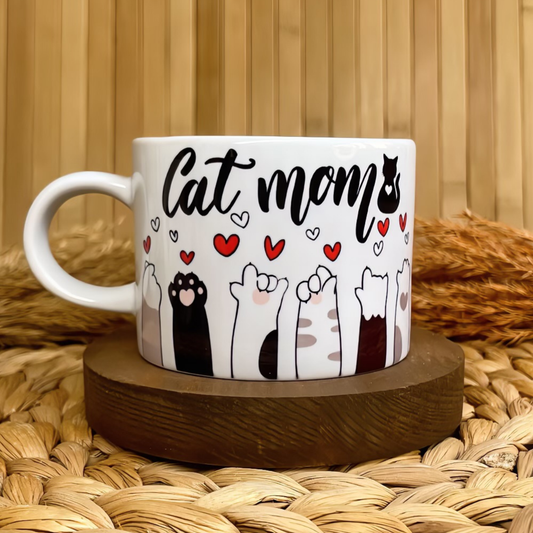 Cat mom Baskılı Kedi Temalı Elit Kupa
