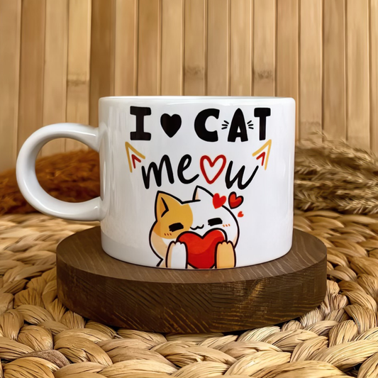 I Love Cat Baskılı Kedi Temalı Elit Kupa