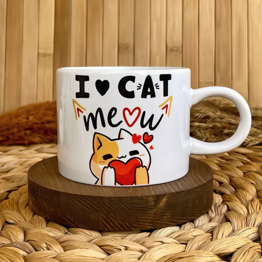 I Love Cat Baskılı Kedi Temalı Elit Kupa