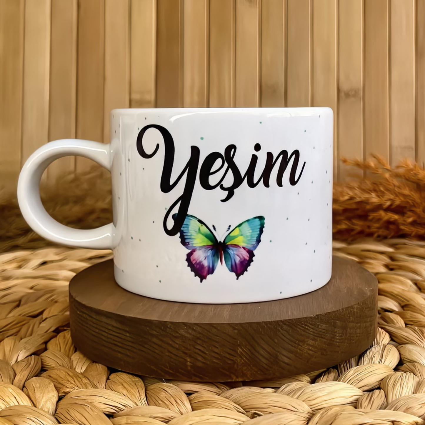 Kelebek Figürlü Kişiye Özel Elit Kupa