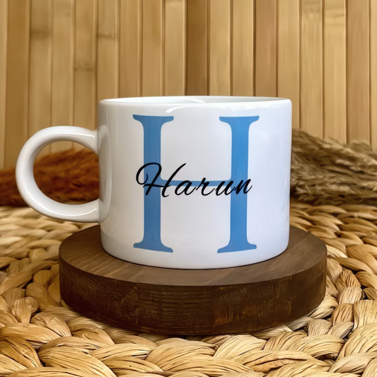 Mavi Harf Temalı Kişiye Özel Elit Kupa