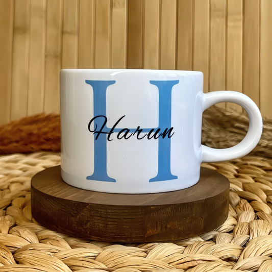 Mavi Harf Temalı Kişiye Özel Elit Kupa