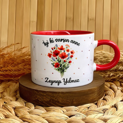 İyi ki varsın anne Temalı Kişiye Özel Elit Kupa