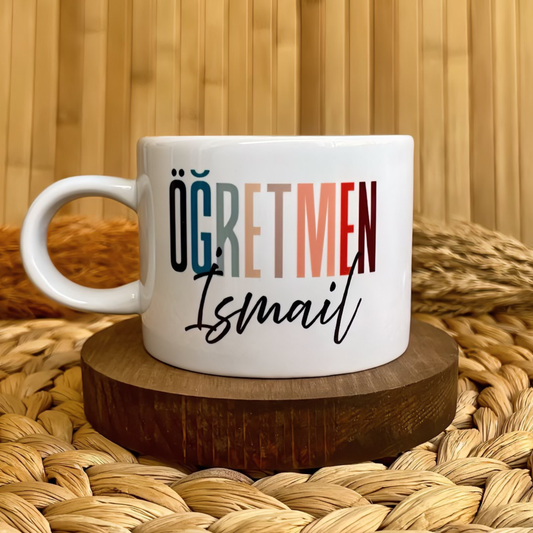 Öğretmen Renkli Harf Temalı Kişiye Özel Elit Kupa
