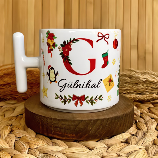 Yılbaşı Temalı Kişiye Özel İsimli Porselen T Kupa - Joy