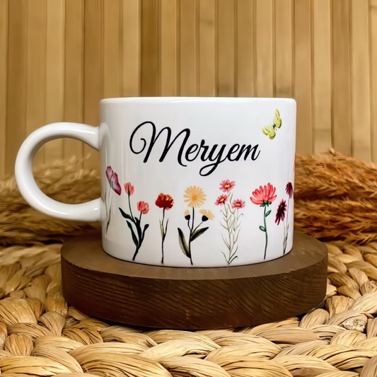 Kır Çiçekleri Temalı Kişiye Özel Elit Kupa