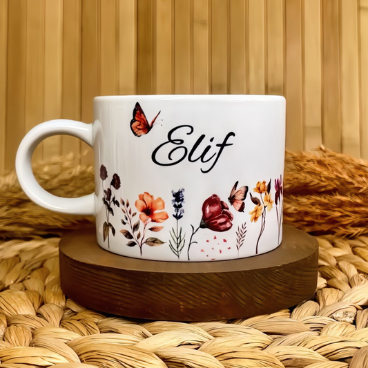 Gün Batımı Çiçekleri Temalı Kişiye Özel Elit Kupa