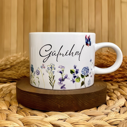 Mavi Bahar Temalı Kişiye Özel Elit Kupa