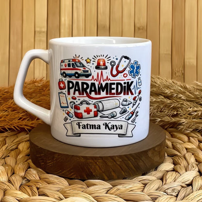 Paramedik Temalı Pastel Kişiye Özel Lüks Kupa