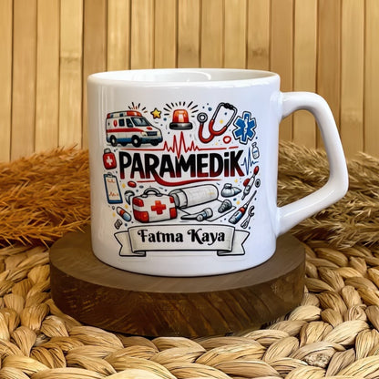 Paramedik Temalı Pastel Kişiye Özel Lüks Kupa