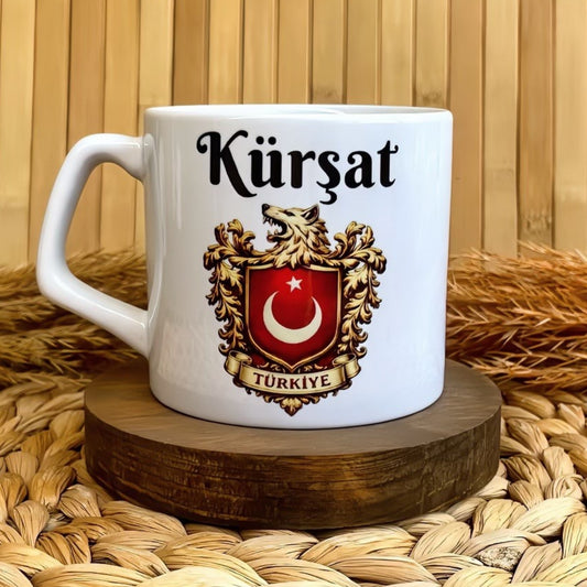 Kurtlu Ay Yıldız Arması - Kişiye Özel İsimli Lüks Kupa