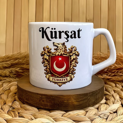 Kurtlu Ay Yıldız Arması - Kişiye Özel İsimli Lüks Kupa