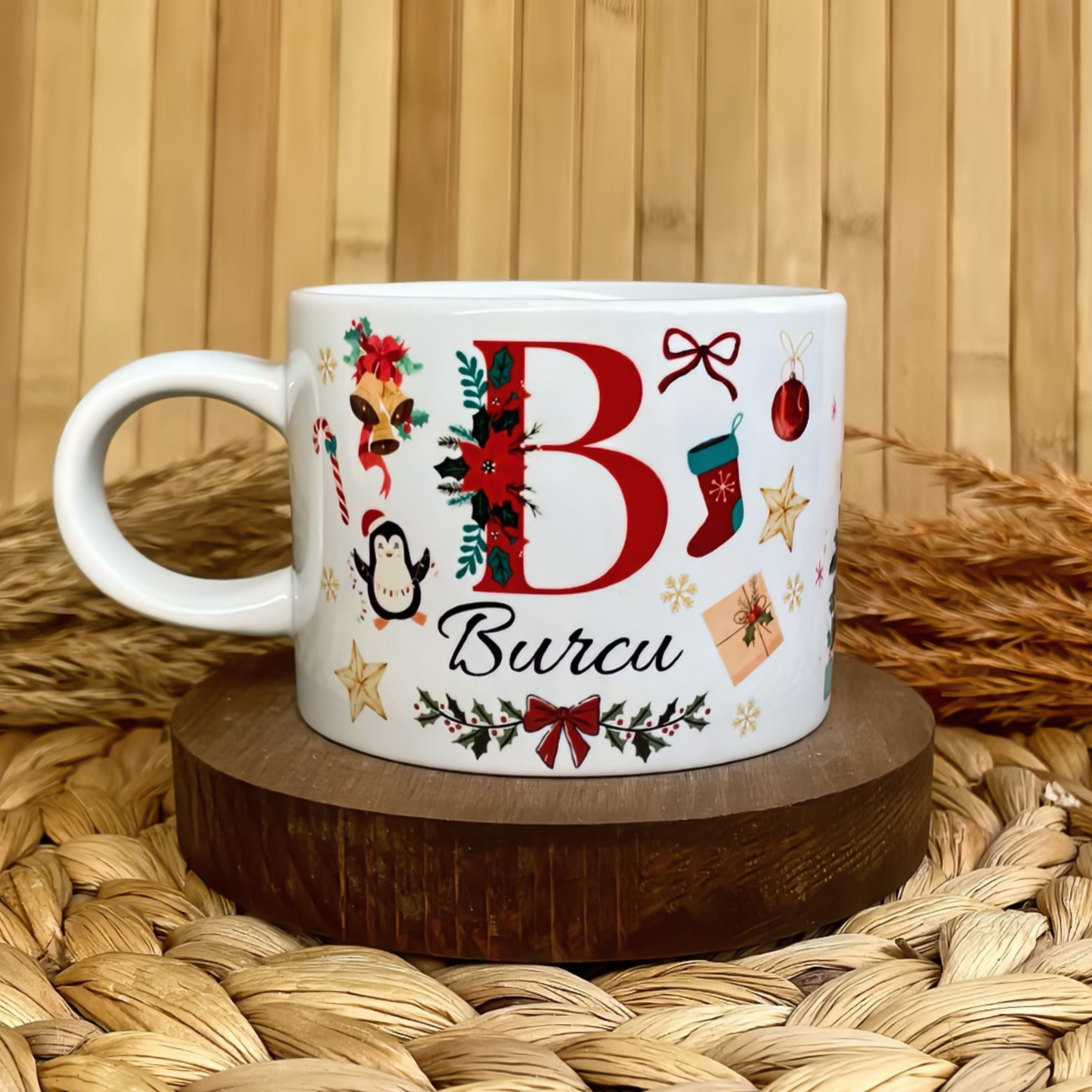 Yılbaşı Temalı Kişiye Özel İsimli Porselen Elit Kupa - Joy