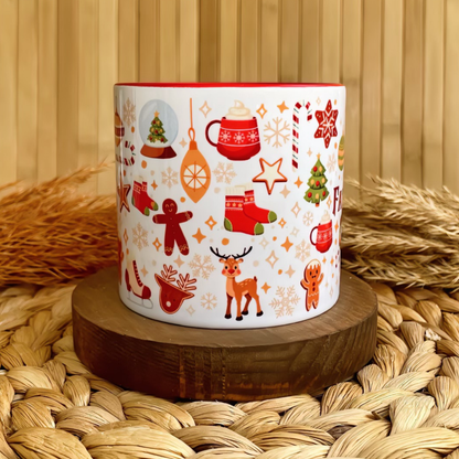 Yılbaşı Temalı Kişiye Özel İsimli Porselen Lüks Kupa - Winter