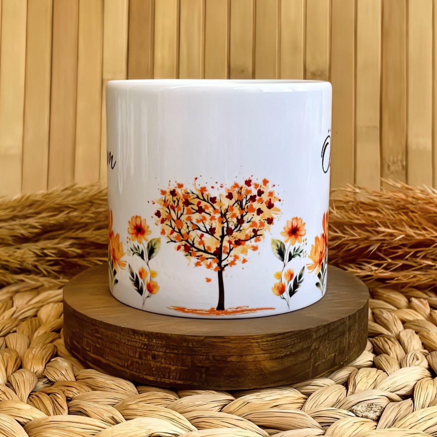 Pastel Sonbahar Temalı Kişiye Özel Lüks Kupa