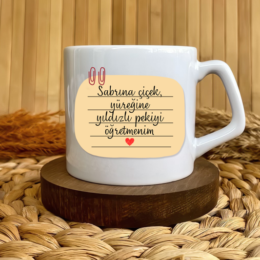 Öğretmen Kalp Temalı Kişiye Özel Lüks Kupa