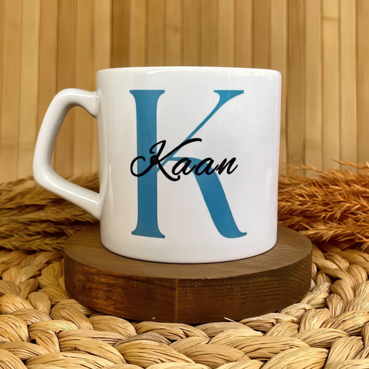 Mavi Harf Temalı Kişiye Özel Lüks Kupa