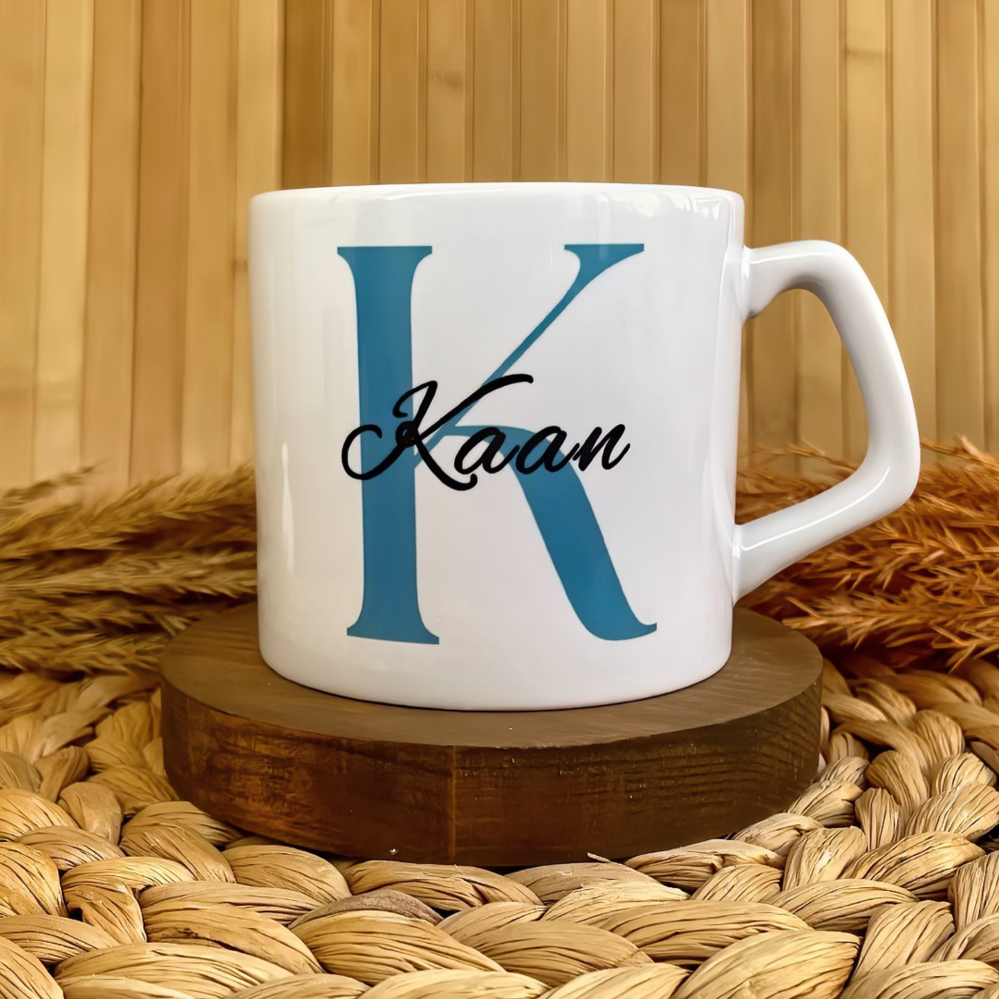 Mavi Harf Temalı Kişiye Özel Lüks Kupa