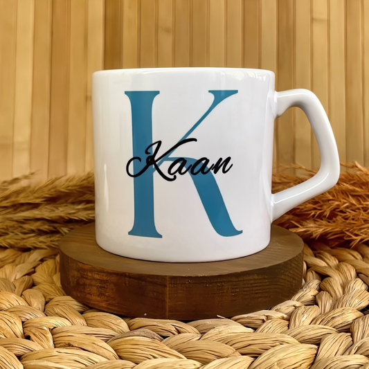 Mavi Harf Temalı Kişiye Özel Lüks Kupa