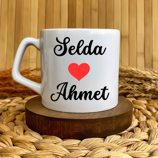 Sevgili ve Kalp Temalı Çiftlere Özel Lüks Kupa