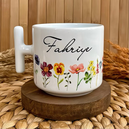 Floral Zerafet Temalı Kişiye Özel T Kupa