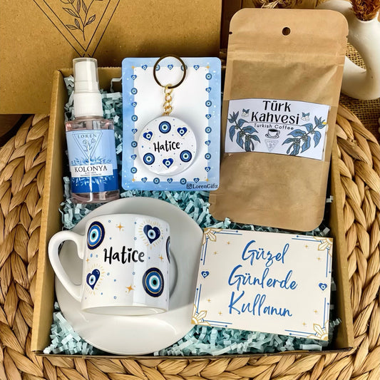 Nazar Zarafeti – Fincan, Kolonya & Türk Kahvesi Hediye Kutusu