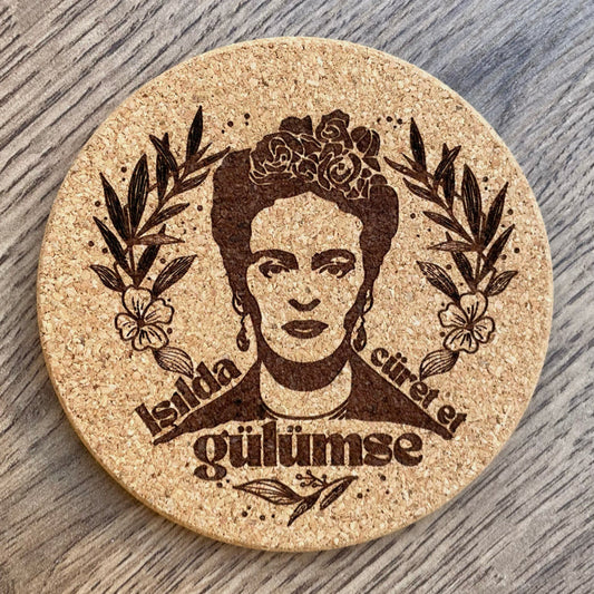 Frida Temalı Mantar Bardak Altlığı (1 Adet)